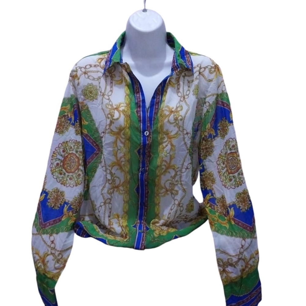Versace Inspired Multicolor Blouse